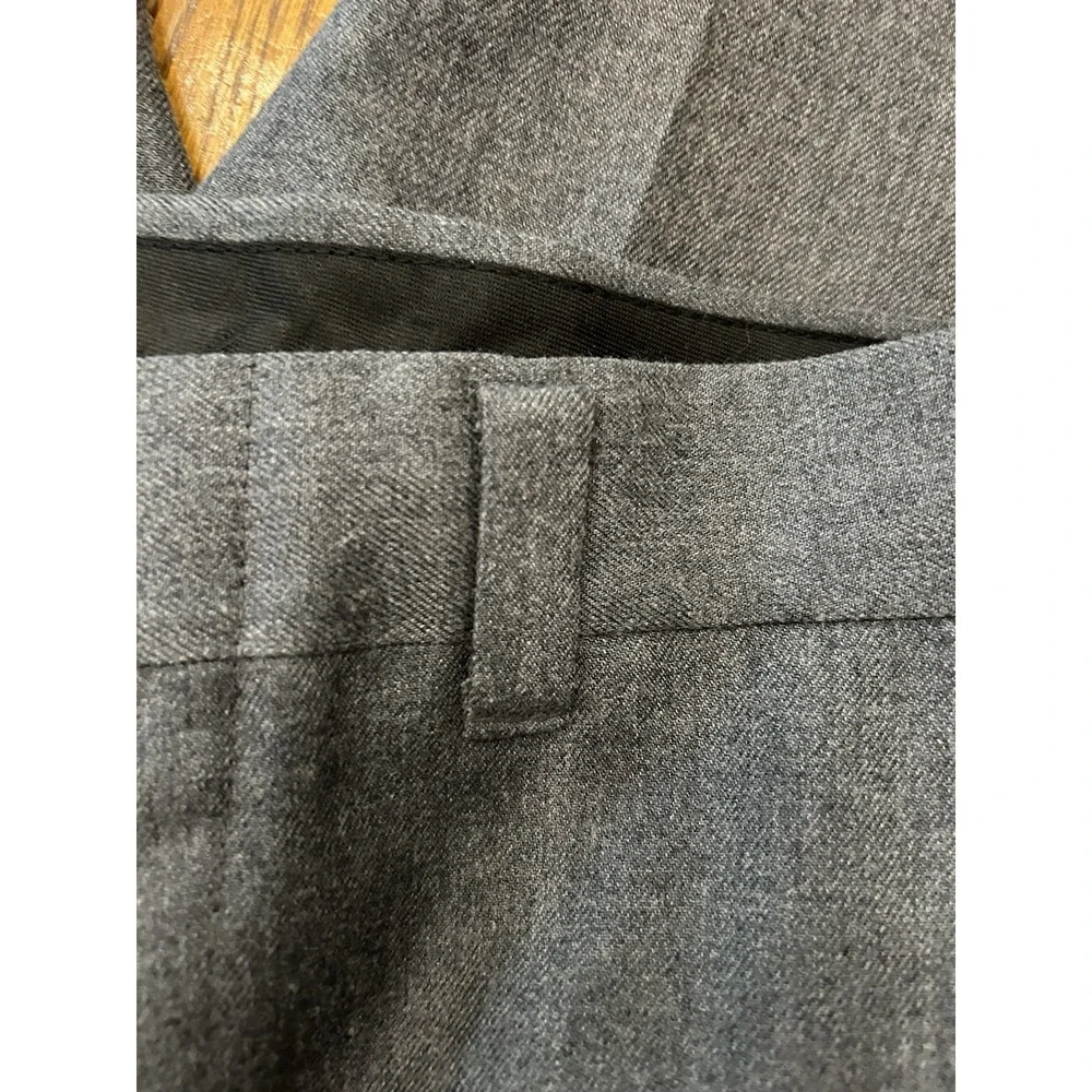 Vtg 70s Wright Gray Drop Loop Straight Wide Leg Pants Permanent Press 32X35